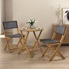 Hrinhom 3-Pieces Outdoor Furniture Set,Wood Patio Bistro Set With 2 Chairs And 1 Side Table - 3 of 4