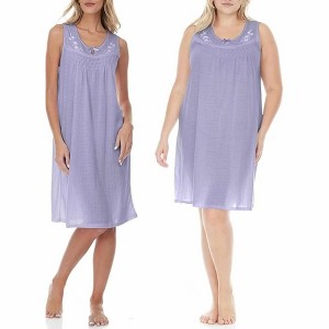Ezi Women's Cotton-rich Sleeveless Nightgown - 1 of 4