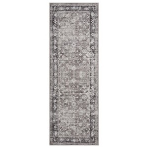 Coolmee Area Rug, Soft, Durable, Printed, Vintage Inspired, Low Pile, Non-Shedding, Easy Clean, Living Room RugBlack - 1 of 4