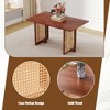 NicBex Modern Minimalist Dining Table Coffee Table with Deep Wood Grain Table Top, Black Metal/ Rattan Legs, for Home & Office - 3 of 4