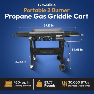 Razor 2-Burner Black Stainless Steel Propane Gas Grill