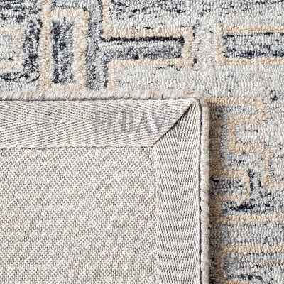 Handmade Ivory and Black Wool Abstract Accent Rug, 2' x 3'