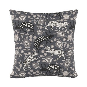 Leopard Print Square Throw Pillow Black - Cloth & Co.