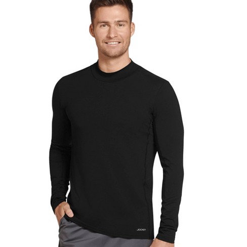 Jockey Men's Thermal Long Sleeve Mock Neck L Black