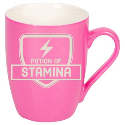 100 North Magic Potion 10 Ounce Pink Metallic Finish, Comfortably Fits Your Hands, New Bone China Coffee Tea Cup Mug, Potion Of Stamina