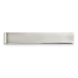 Black Bow Jewelry Stainless Steel Polished Tie Bar or Money Clip, 8 x 51mm - 1 of 4