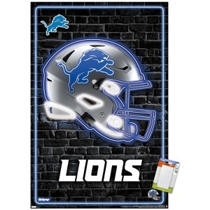 Trends International NFL Detroit Lions - Neon Helmet 23 Unframed Wall Poster Prints - 1 of 4