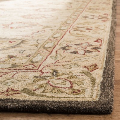 Handmade Tufted Red Wool 6' x 6' Square Area Rug