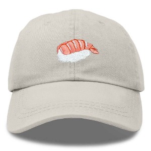 Dalix Shrimp Nigiri Embroidered Sushi Cotton Dad Hat Baseball Cap Adjustable Womens - 1 of 4