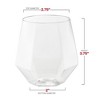 Smarty Had A Party 12 oz. Clear Hexagonal Stemless Plastic Wine Goblets - 32 pcs - 3 of 4