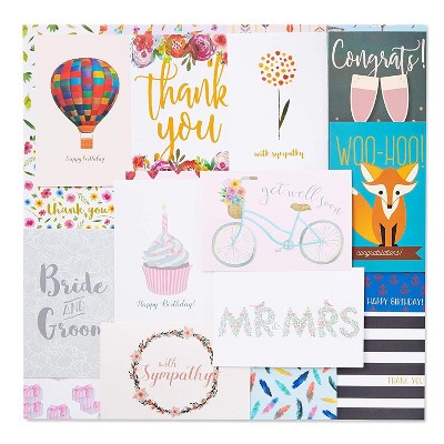 48-Count All Occasion Cards Box Set, Includes Birthday, Wedding, Thank You, Congrats, Sympathy, 48 Unique Designs, Envelopes Included, 4x6 inches