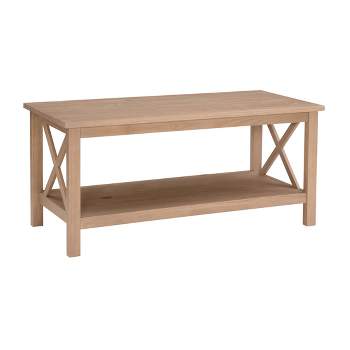 44" Davis Transitional Solid Wood Coffee Cocktail Table - Linon