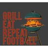 Grill, Eat, Repeat, Football Youth Crew Neck Short Sleeve Tee - 2 of 2