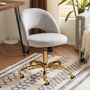 Karl Home | 23 inch Task Chair Office Desk Chair Make Up Chair With Wheels - 1 of 4