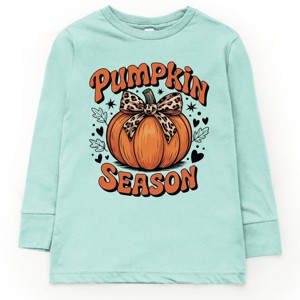 The Juniper Shop Coquette Pumpkin Season Leopard Youth Long Sleeve Tee - XL - Seafoam - 1 of 4