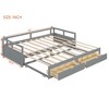 Wooden Extendable Daybed with Trundle Bed and Two Storage Drawers-ModernLuxe - 3 of 4