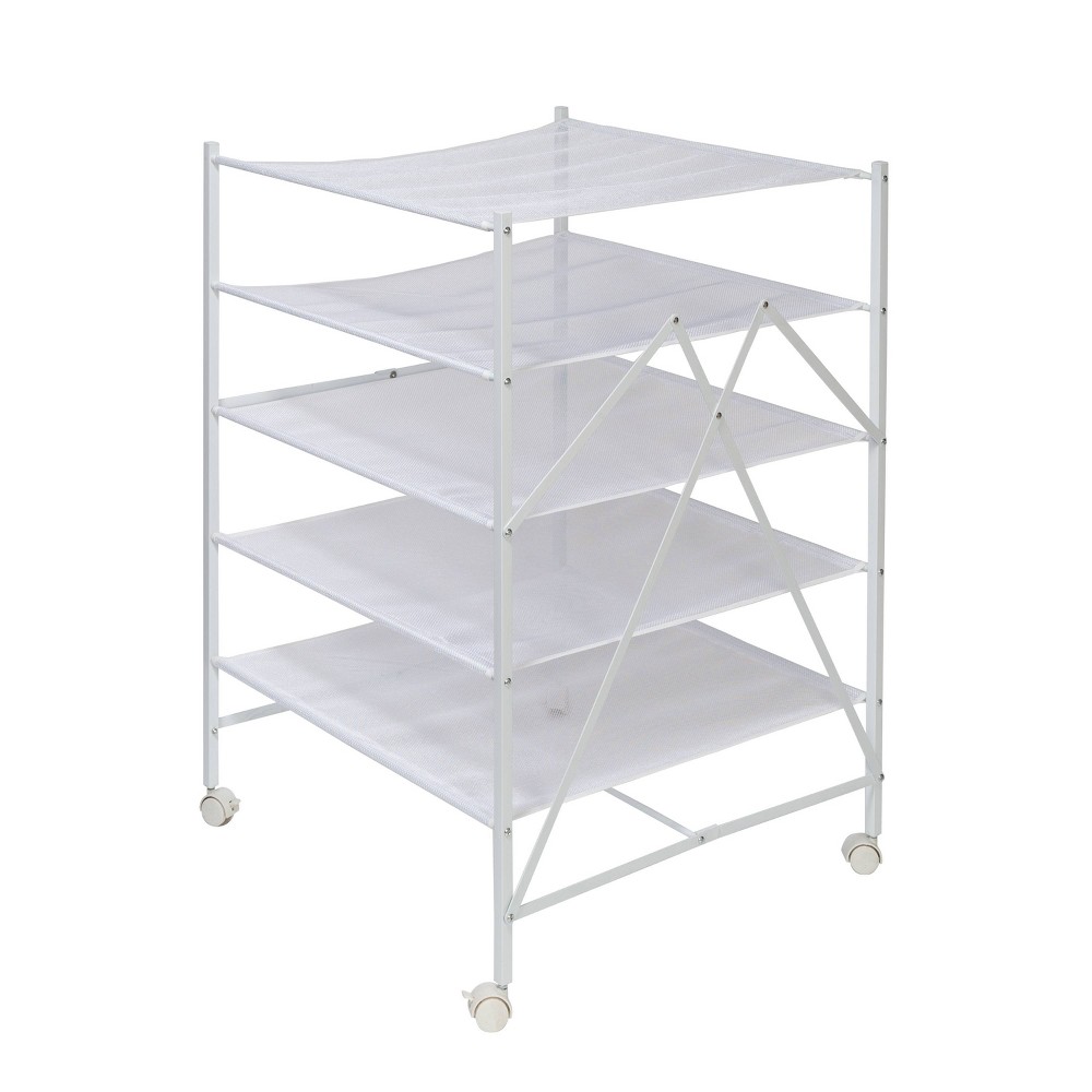 Honey-Can-Do Flat Drying Rack: Steel, Collapsible, Lay Flat to Dry, Sweater Dryer, White, 40 lb Capacity, Wheels, 23.4 Surface Area