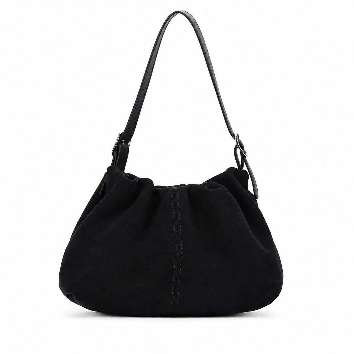 Alilang Faux Suede Hobo Shoulder Bag with Adjustable Strap Magnetic Closure and Interior Pocket