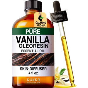Vanilla Essential Oil (4 Fl Oz / 118 ml) -KUKKA Oil for Diffuser & Skin - Soap Making Scent & DIY - 1 of 4