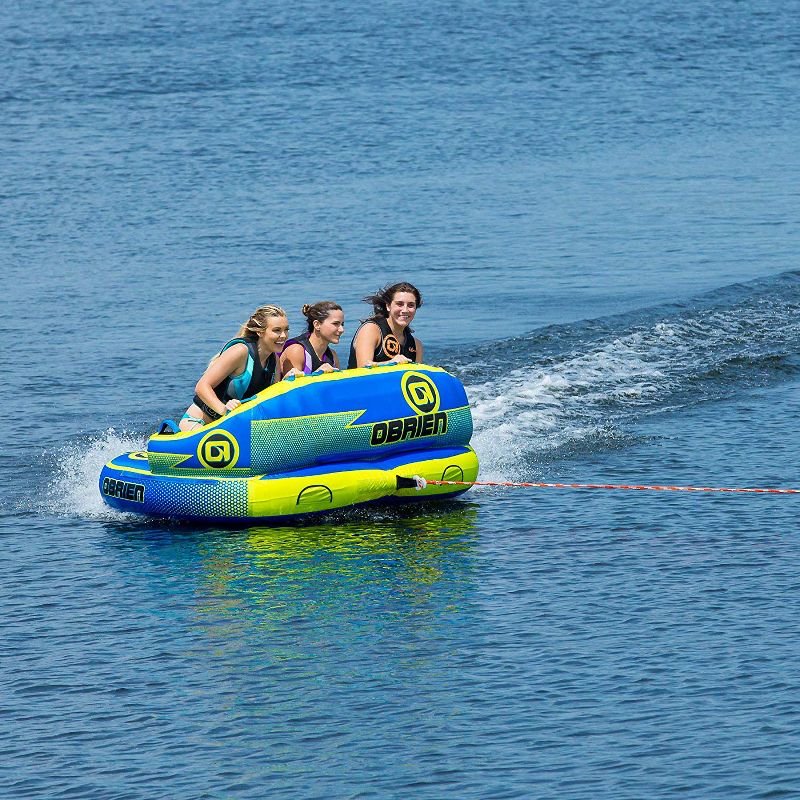 O'Brien Watersports Heavy-Duty Durable Barca 3 Person Raft Comfy Kickback Lightweight Towable Boat Tube, Blue, 5 of 6