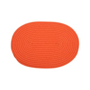 Unique Bargains Trivet Oval Rope Coaster Cotton Non-Woven Fabric 12.6"x8.66"x0.31" - 1 of 3