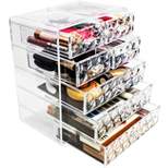 Sorbus Acrylic Cosmetic Makeup and Jewelry Storage Case Display  -  Diamond Pattern (3 Large/4 Small Drawers)