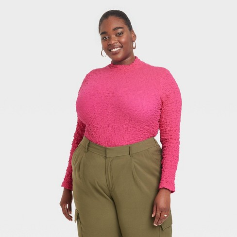 Mock turtleneck 2025 tops plus size