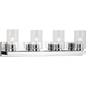 Progress Lighting Goodwin 4-Light Vanity Light, Polished Chrome, Clear Glass Shades - 1 of 4