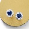 Ross-Simons 1.30 ct. t.w. Sapphire and .36 ct. t.w. Diamond Stud Earrings in 14kt White Gold - 3 of 4