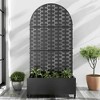 Lirago Metal Planter Box privacy screen Garden Bed with Trellis and Wheels - Black- 6 ft. H x 3 ft. W - 2 of 4