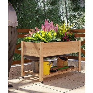 Garvee Wooden Raised Garden Bed with Legs,Sturdy Raised Table Garden Bed with Wheels - 1 of 4
