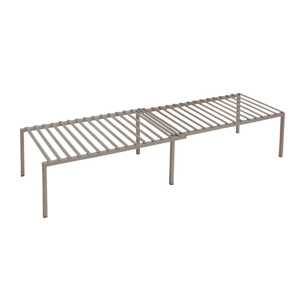 UPC 017641140521 product image for Seville Classics Iron Slat Expandable Kitchen Counter and Cabinet Shelf, Satin P | upcitemdb.com