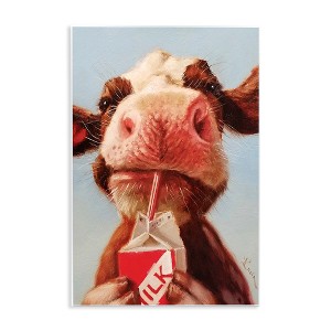 Stupell Industries Baby Cow Milk Box Carton Farm Portrait Wall Plaque Art - 1 of 4