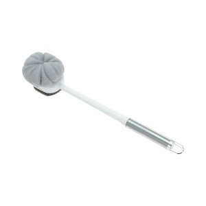 Unique Bargains Transparent Handle Bath Brush Body Scrubber 1 Pc - 1 of 4