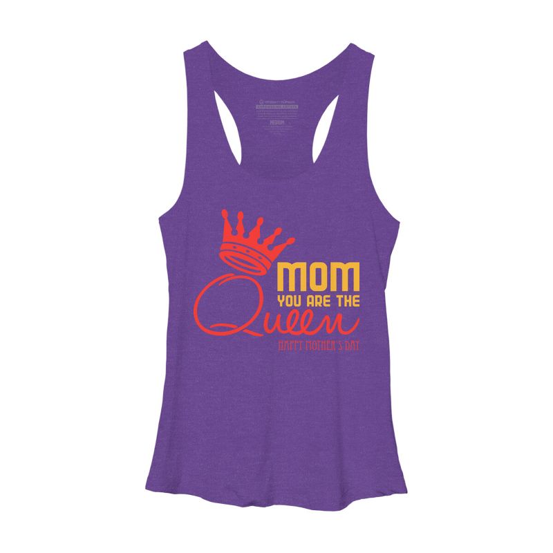 Women's Design By Humans Mother's Day Mom You Are The Queen By tmsarts Racerback Tank Top, 1 of 3