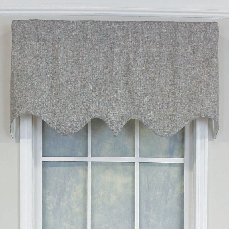 RLF Home R-Crosby Essential Solid Color Fabric Printed Regal Valance 3" Rod Pocket 50" x 17" Ash Gray, 2 of 4