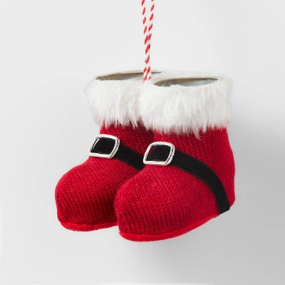 Velvet Boots Christmas Tree Ornament Red - Wondershop™