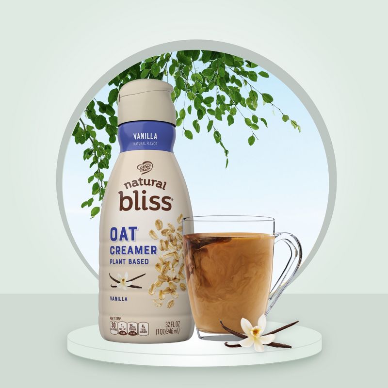 Coffee mate Natural Bliss Plant Based Vanilla Oat Milk Creamer - 1qt, 3 of 7