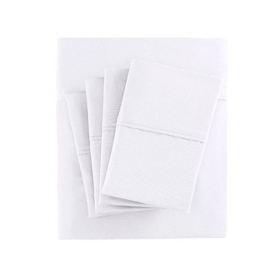 Split King 800 Thread Count 7pc Cotton Blend Sheet Set White : Target