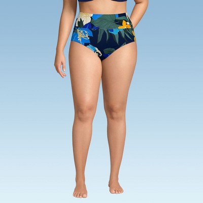 Lands' End Women's Chlorine Resistant Pinchless High Waisted Bikini Bottoms
