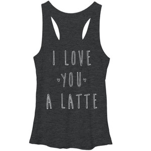 Women's CHIN UP I Love You a Latte Racerback Tank Top - 1 of 3