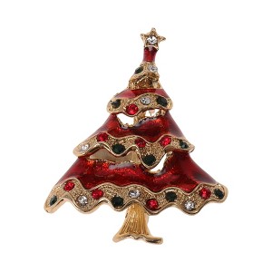 Unique Bargains Christmas Brooches YNCP736-1 Alloy Dripping Wax Multicolor 1 Pc - 1 of 4