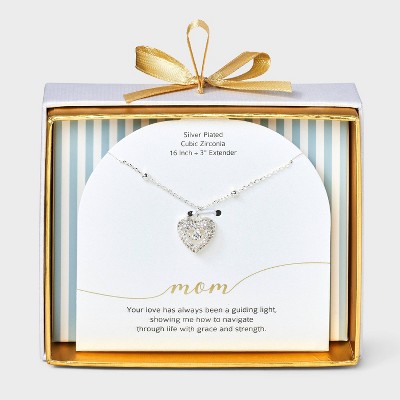 Silver Plated Open Heart Pendant Necklace - Silver