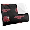 Jacksonville State University Logo Pattern Silky Touch Blanket White 50x60 - 3 of 4