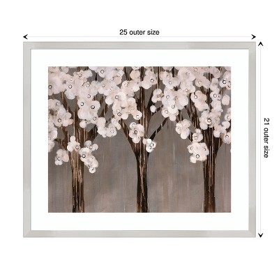 Sydney Edmunds Floral Wonderland Gray and White Wood Framed Wall Art