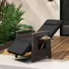 Costway 1/2 PCS Patio Wicker Recliner Chair with Adjustable Backrest Footrest Flip Side Table White/Black - 4 of 4