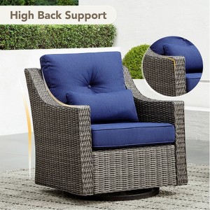 Spruce & Spring Outdoor Wicker Patio Outdoor Sofa Swivel Chair Coffee Table - 1 of 4
