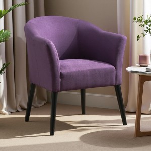 27" Fabric Armchair with Birch Legs and Cushioned Seat - 1 of 4