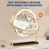 GustoWave Round Vanity Mirror, Makeup Mirror with Removable Storage Box, Three Colors, 360° Rotatable, Gold - 3 of 4