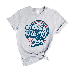 Simply Sage Market Women's Happy 4th Of July Rainbow Short Sleeve Graphic Tee - 1 of 4